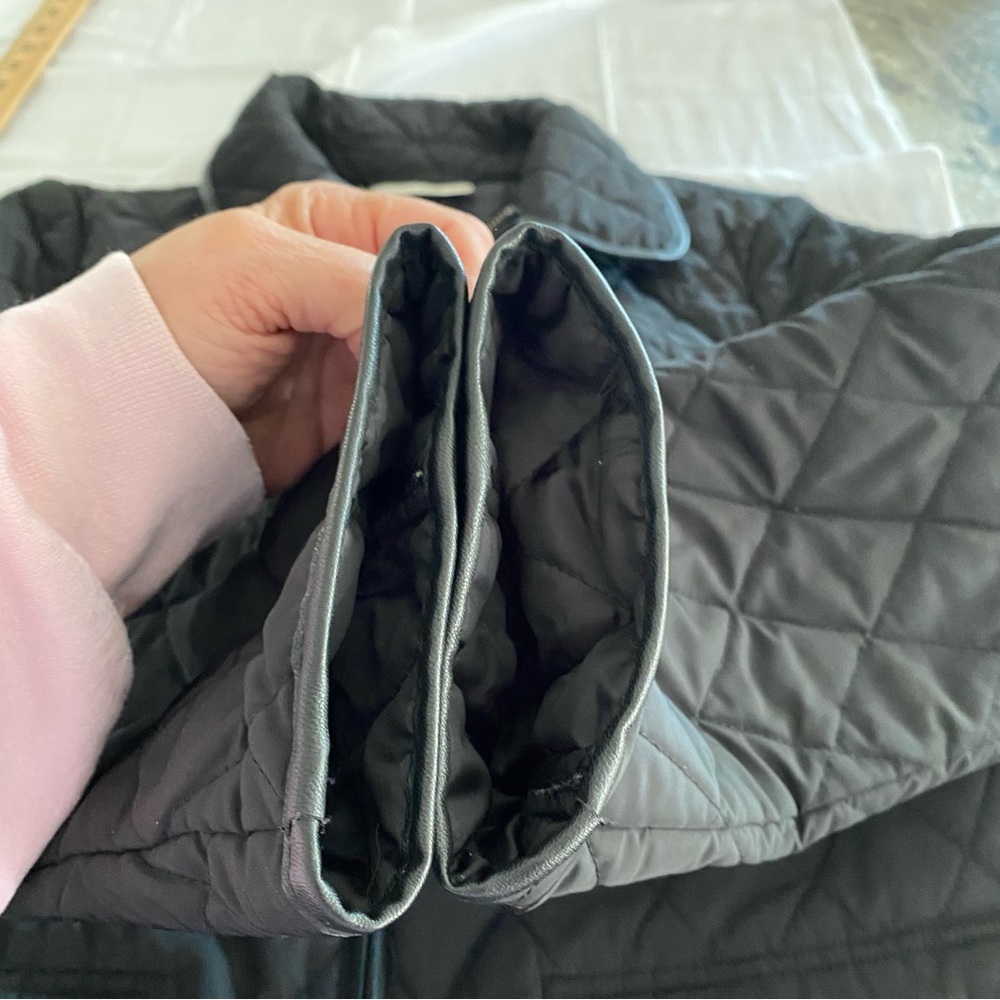 NWOT Talbots Black quilted jacket Full zip SZ L - Picture 7 of 15